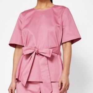 Ted Baker Sz 4 US 10 Women's Wrap Tie Front Cotton Kimono Top Large